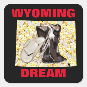 WYOMING DREAM VIERKANTE STICKER