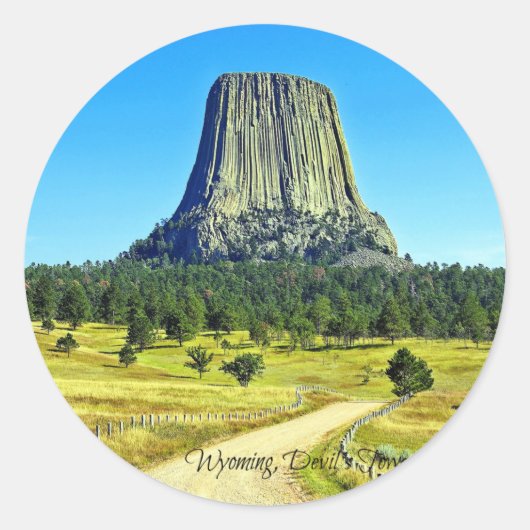 Wyoming, Duivels Toren Ronde Sticker (Voorkant)