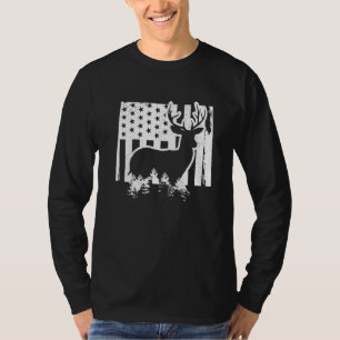 Wyoming-elandjacht staatskaart Amerikaanse vlag pa T-shirt