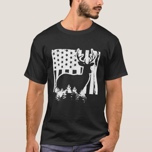 Wyoming Elk Hunting State Map US Flag Patriotic Hu T-shirt (Voorkant)