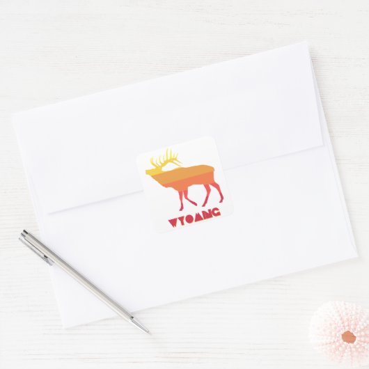 Wyoming Elk Vierkante Sticker (Envelop)