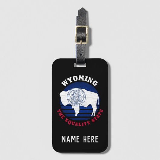 WYOMING EQUALITY STATE FLAG BAGAGELABEL (Voorkant (verticaal))