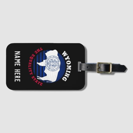 WYOMING EQUALITY STATE FLAG BAGAGELABEL (Voorkant (horizontaal))