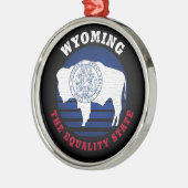 WYOMING EQUALITY STATE FLAG METALEN ORNAMENT (Links)