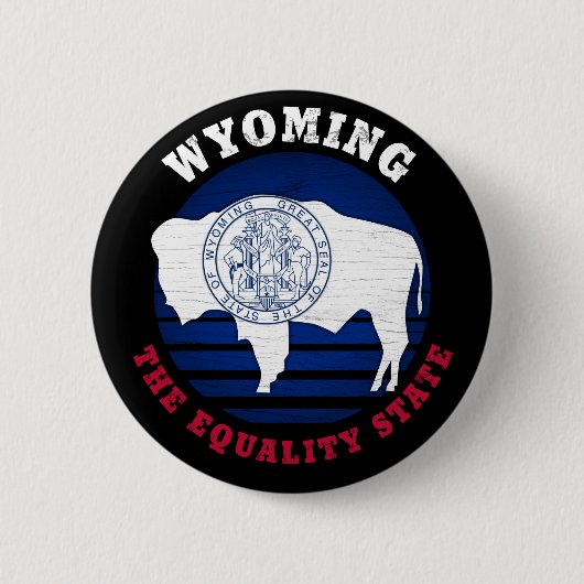 WYOMING EQUALITY STATE FLAG RONDE BUTTON 5,7 CM (Voorkant)