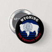 WYOMING EQUALITY STATE FLAG RONDE BUTTON 5,7 CM (Voorkant /achterkant)