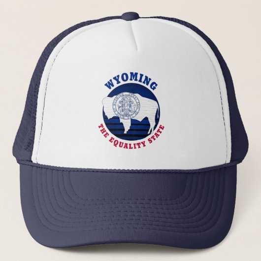 WYOMING EQUALITY STATE FLAG TRUCKER HAT PET (Voorkant)