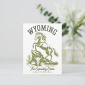 Wyoming Equality State Steigerend Paard Briefkaart (Staand voorkant)