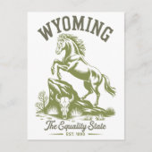 Wyoming Equality State Steigerend Paard Briefkaart (Voorkant)