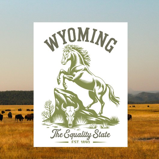 Wyoming Equality State Steigerend Paard Briefkaart