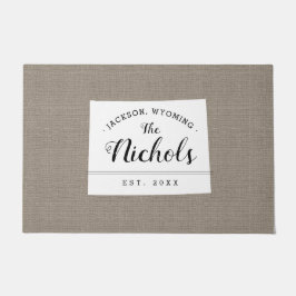 Wyoming Familie Monogram Staat Deurmat