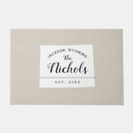 Wyoming Familie Monogram Staat Deurmat