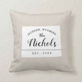 Wyoming Family Monogram State Sierkussen