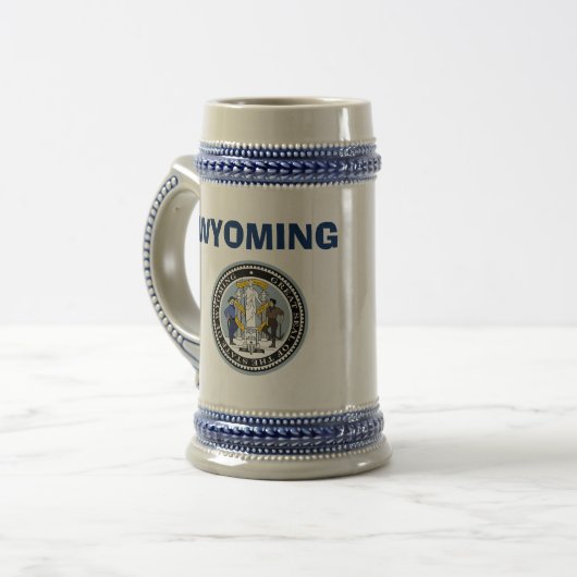 Wyoming Flag Beer Stein Bierpul (Voorkant links)