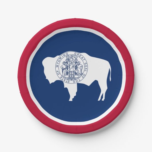 Wyoming Flag borden, feest, sport, Wyoming Papieren Bordje (Voorkant)