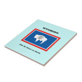 Wyoming Flag en Slogan Tegeltje (Zijkant)
