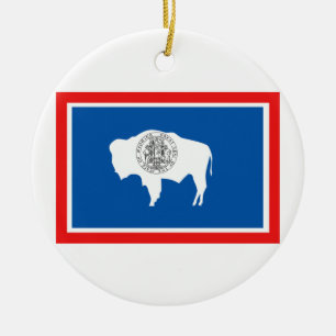 Wyoming Flag Keramisch Ornament