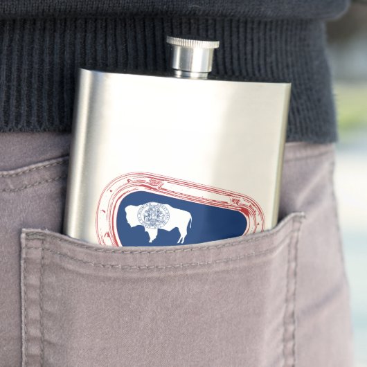 Wyoming Flag Klim Carabiner Heupfles (Voorbeeld)