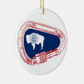 Wyoming Flag Klim Carabiner Keramisch Ornament (Rechts)