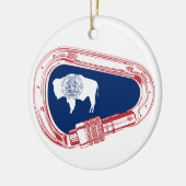 Wyoming Flag Klim Carabiner Keramisch Ornament (Links)