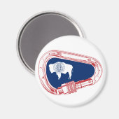 Wyoming Flag Klim Carabiner Magneet (Voorkant / Achterkant)