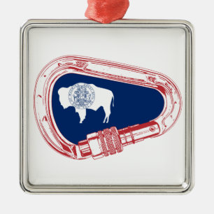 Wyoming Flag Klim Carabiner Metalen Ornament