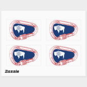 Wyoming Flag Klim Carabiner Rechthoekige Sticker (Vel)