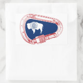 Wyoming Flag Klim Carabiner Rechthoekige Sticker (Tas)