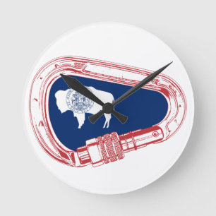 Wyoming Flag Klim Carabiner Ronde Klok
