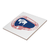 Wyoming Flag Klim Carabiner Tegeltje (Zijkant)