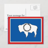 Wyoming Flag Map Briefkaart (Voorkant / Achterkant)