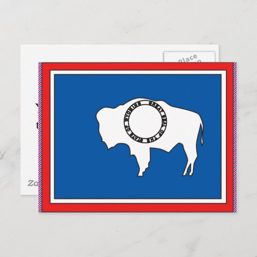 Wyoming Flag Map Briefkaart (Voorkant / Achterkant)