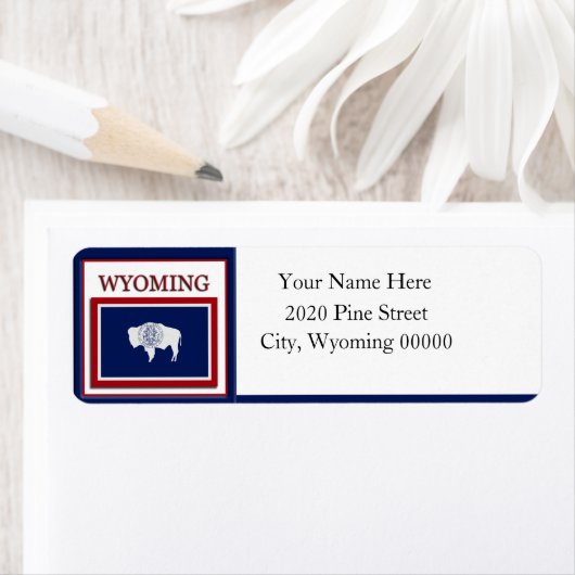 Wyoming Flag Return Address Label (Insitu)