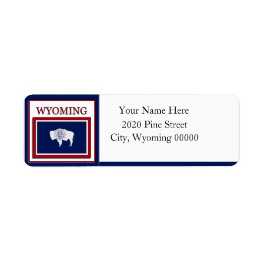 Wyoming Flag Return Address Label (Voorkant)