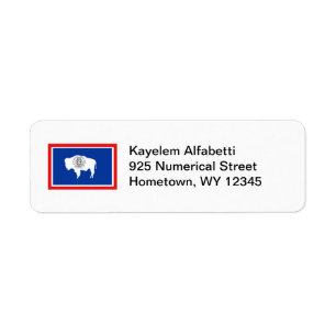Wyoming Flag Return Address Label