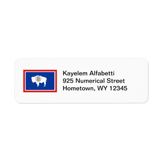 Wyoming Flag Return Address Label (Voorkant)