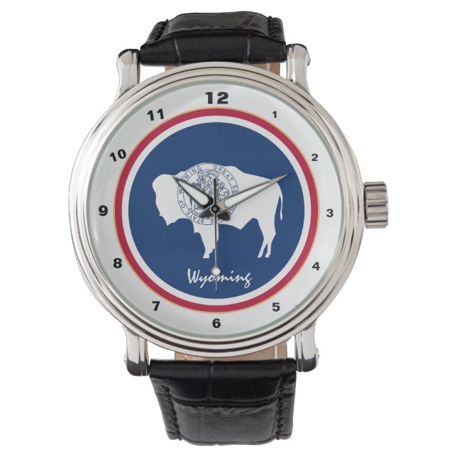 Wyoming Flag & Wyoming mode USA /design horloge (Voorkant)