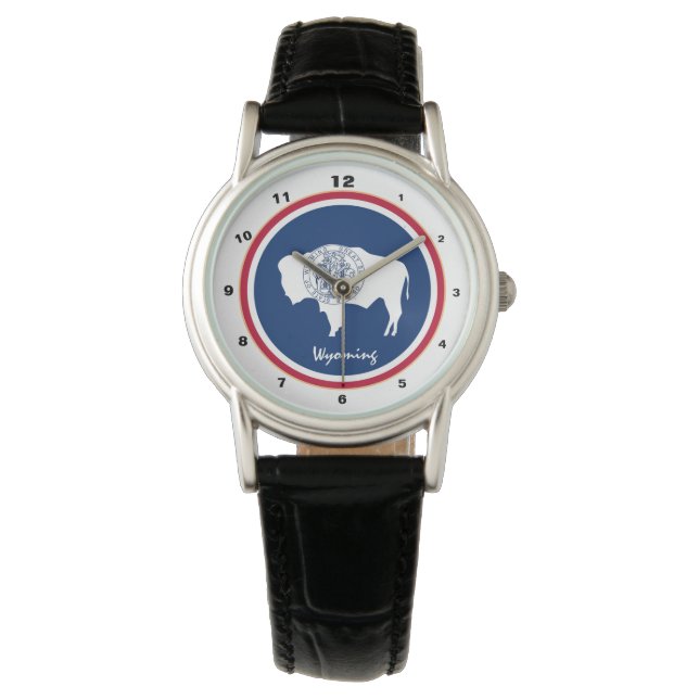 Wyoming Flag & Wyoming mode USA /design horloge (Voorkant)