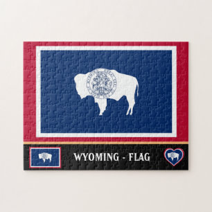 Wyoming Flag & Wyoming State USA/Amerika Legpuzzel