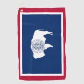 Wyoming Flag & Wyoming State Verenigde Staten golf Golfhanddoek (Voorkant)