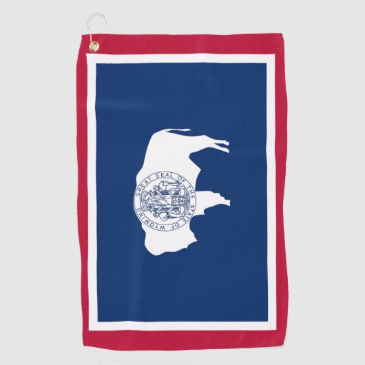 Wyoming Flag & Wyoming State Verenigde Staten golf Golfhanddoek (Voorkant)