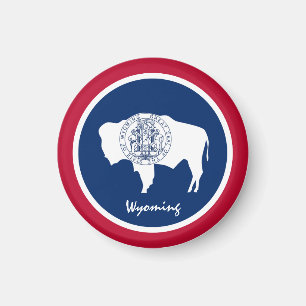 Wyoming flag & Wyoming, USA-vakantie/sport Magneet