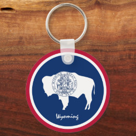 Wyoming Flag & Wyoming-vakantie, patriotten/sport Sleutelhanger