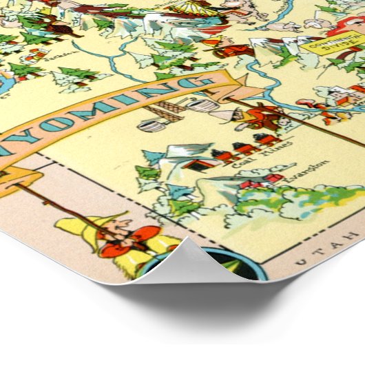 Wyoming Funny  Map Poster (Hoek)