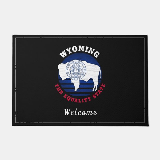 WYOMING GELIJKHEID STAAT VLAG DEURMAT (Voorkant)