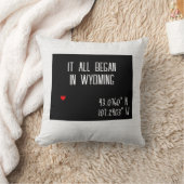 Wyoming GPS-coördinaten met hart Kussen (Deken)
