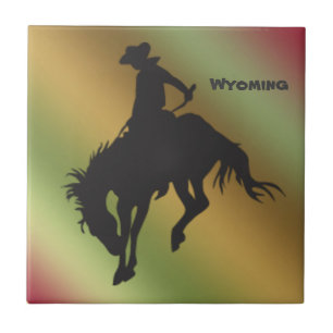 Wyoming Gradient Bucking Horse Tile Tegeltje