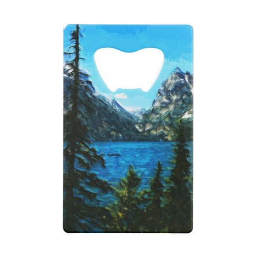 Wyoming Grand Teton Mountains Abstract Creditkaart Flessenopener (Voorkant)