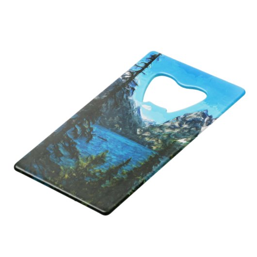 Wyoming Grand Teton Mountains Abstract Creditkaart Flessenopener (Achterkant Gekanteld)