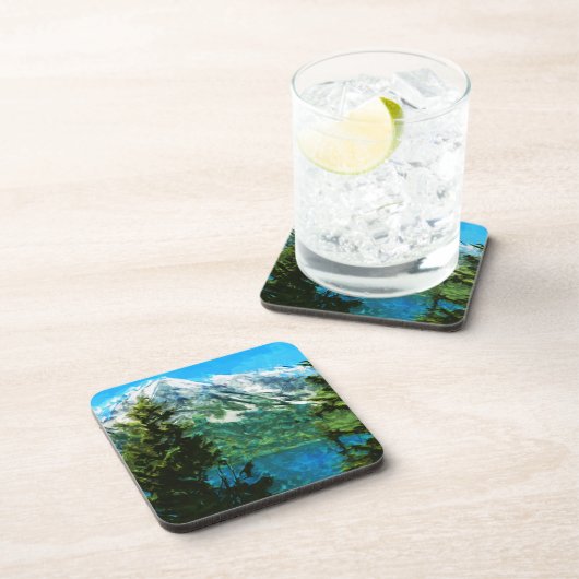 Wyoming Grand Teton Mountains Abstract Drankjes Onderzetter (Rechterzijde)